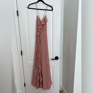 Pink Ruffle Maxi Dress Size S
